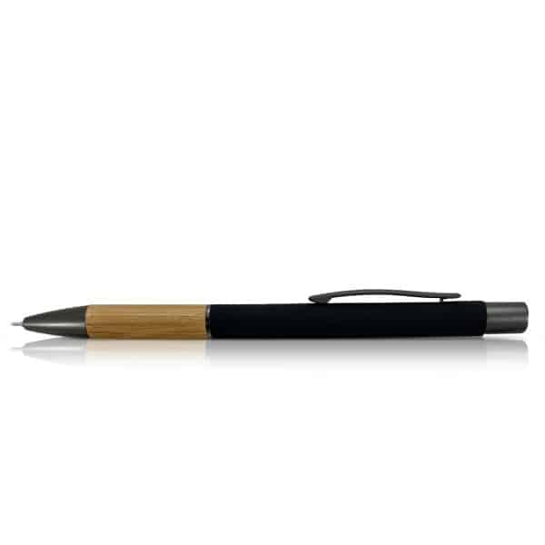 עט מתכת מעוצבת בשילוב במבוק