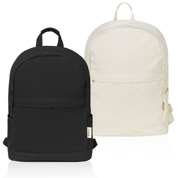 תיק גב אקולוגי למחשב נייד מכותנה ממוחזרת דגם "קנבה"