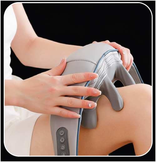 מכשיר עיסוי שיאצו נטען לצוואר ולגב, מכשיר לשחרור מתחים מקצועי בלחיצת כפתור- בבית, במשרד או בטיסה. תוכנית של 10 דקות, טעינה של 3 שעות ושימוש של עד 50 דקות