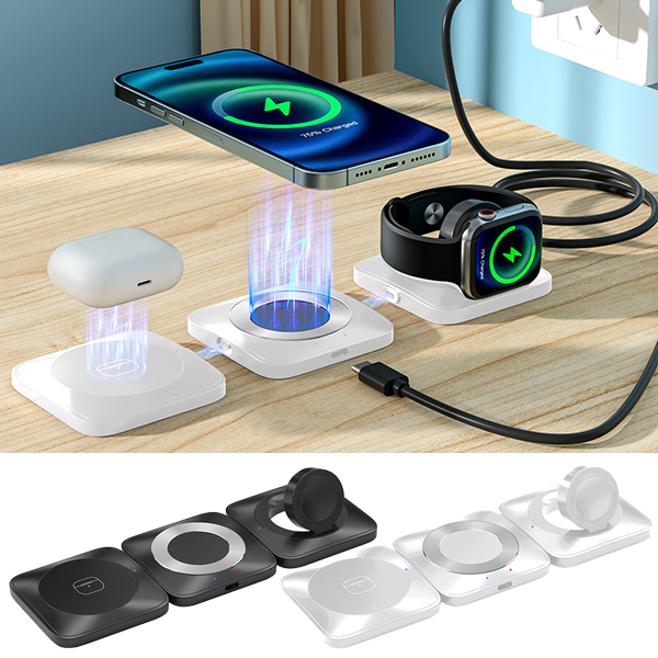 מטען אלחוטי מגנטי עם תאורה