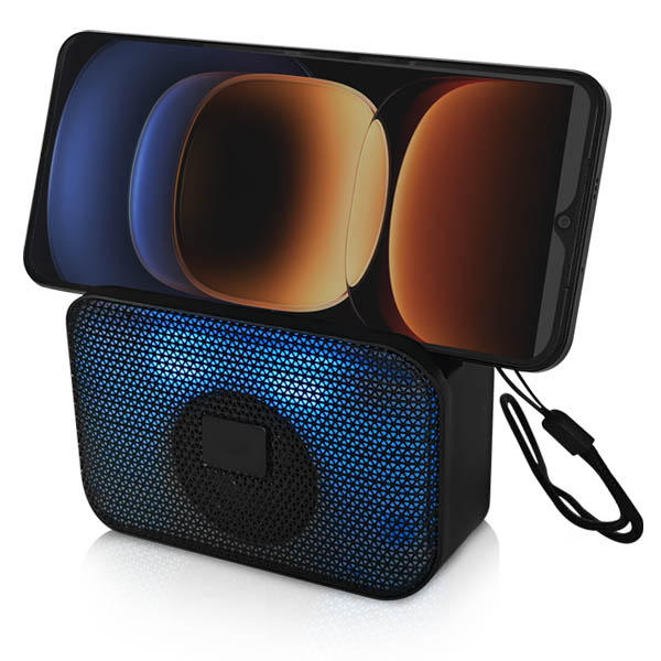 רמקול בלוטוס עם מעמד לסמארטפון