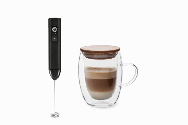 מארז מקציף נטען עם כוס זכוכית, מקציף חלב נטען חזק במיוחד ואיכותי לבית ולמשרד עם 3 מהירויות וכוס זכוכית עם מכסה במבוק.