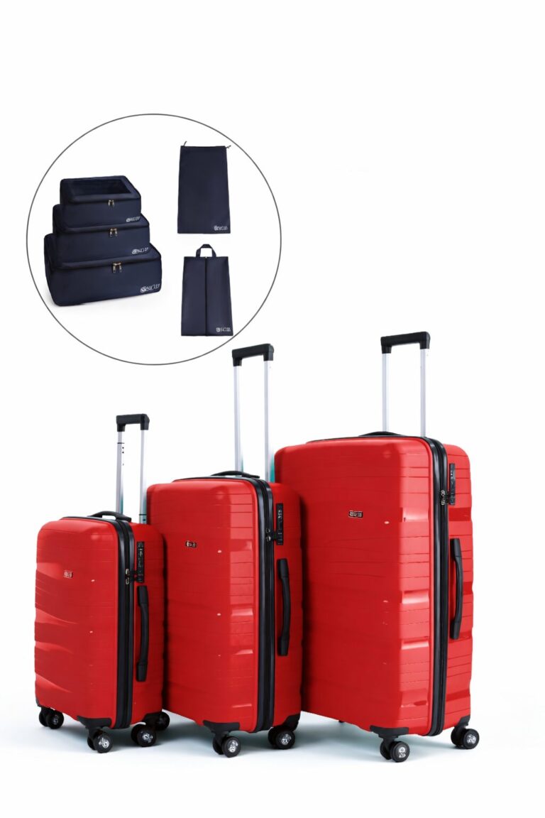 סט 3 מזוודות קשיחות במחיר מטורף, חדש במלאי במחיר מטורף! 275 ש"ח במקום 475 ש"ח. סט 3 מזוודות עשויות PP קשיחות, עמידות וקלות כולל סט תיקי אריזה וארגון למזוודה מתנה.