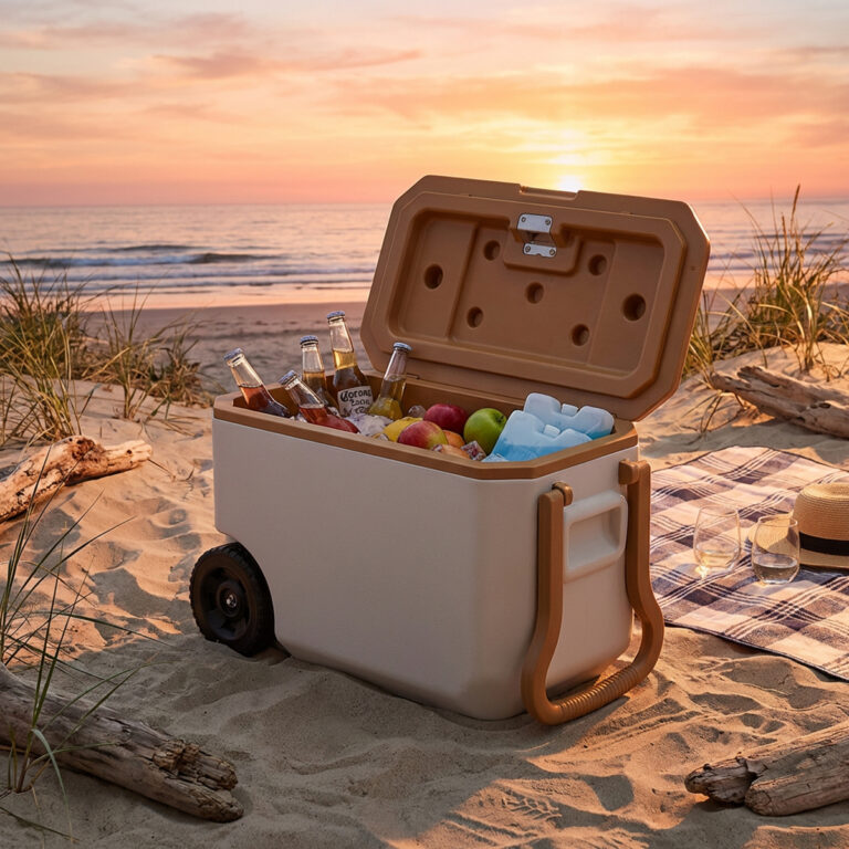 צידנית קשיחה עם גלגלי שטח וידית משיכה, צידנית בנפח: 38.0 ליטר, איכותית ונוחות מקסימלית, משלבת הפח אחסון עם ניידות קלה. אידאלית לשימוש בים, קמפינג, טיולים ואירוח בחצר.