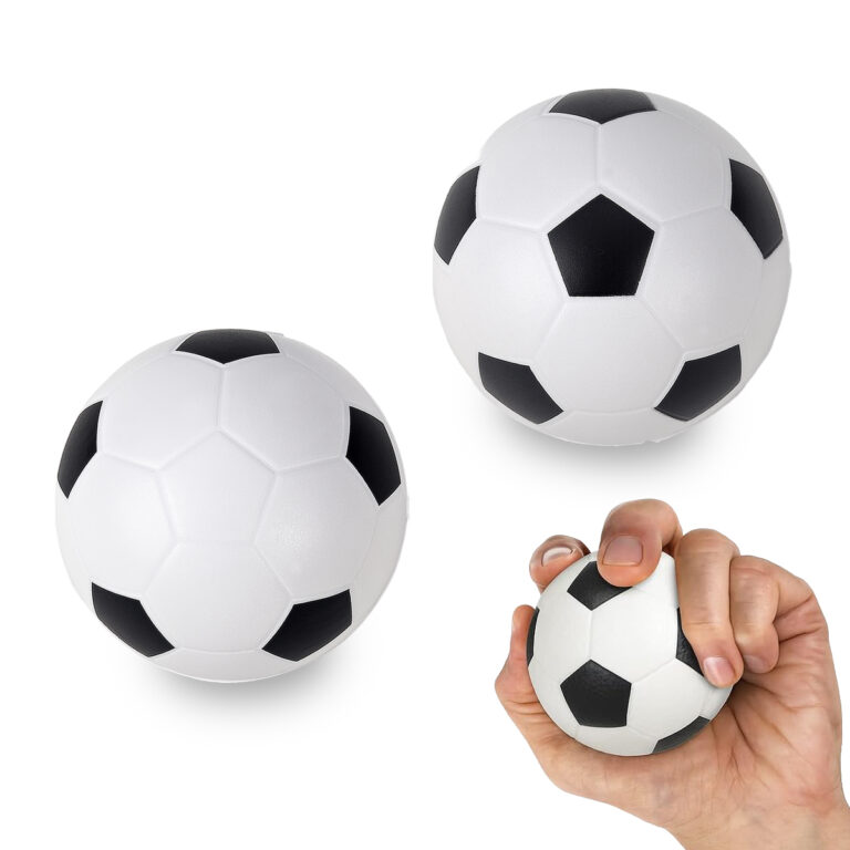 כדור לחיץ להפגת מתחים מחומר PU עם הדפס כדורגל ומקום ללוגו.